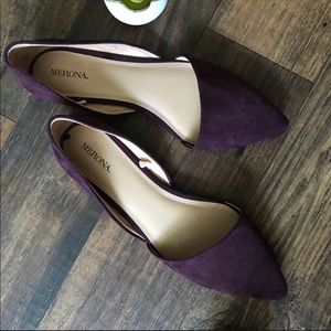 Purple suede flats
